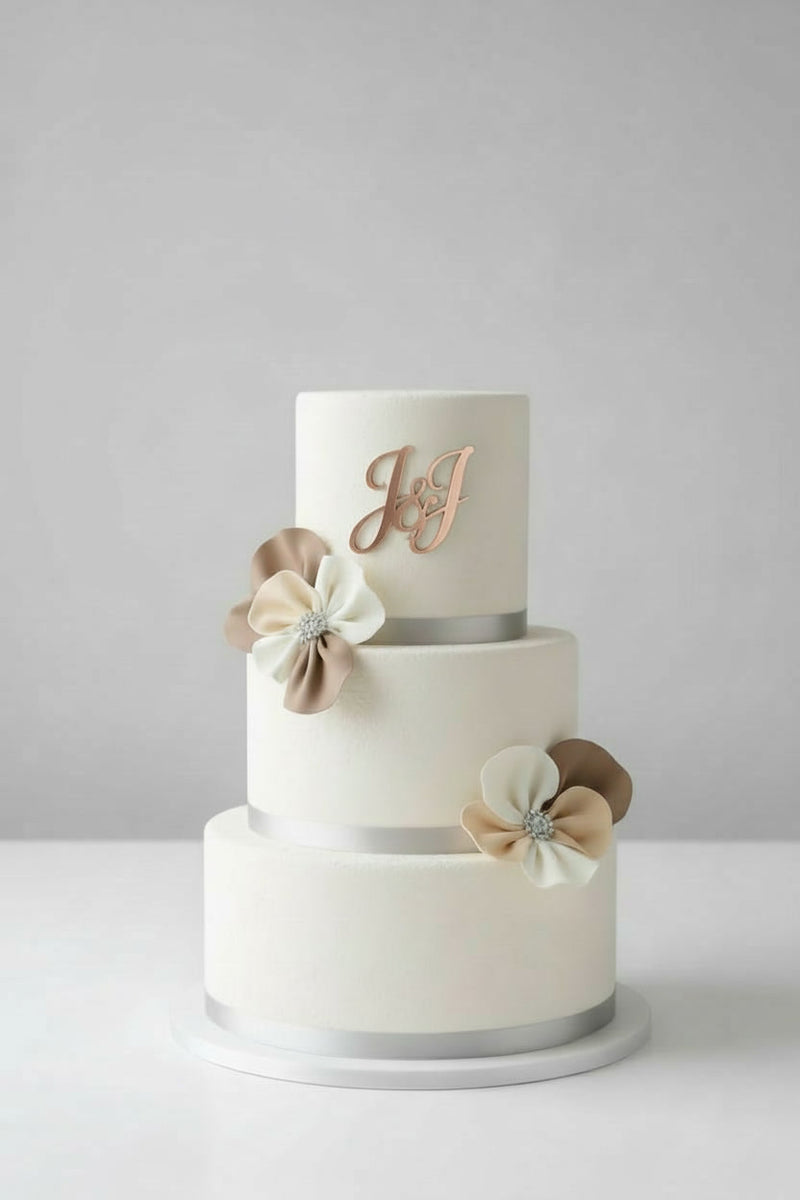 Wedding Cake Topper Personalized Name or Initials | Custom Wedding Cake Toppers Modern Script alternate view