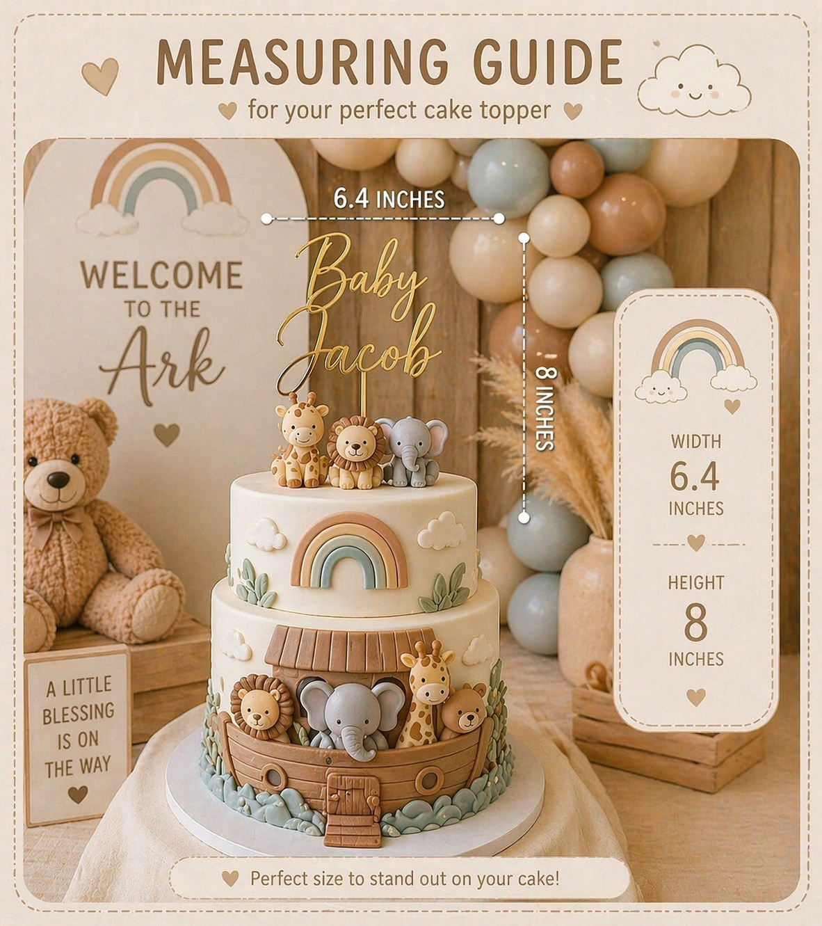 Custom Birthday Cake Topper detail