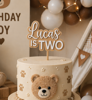 Custom Birthday Cake Topper – Personalized Name & Age Cake Decoration (Blue, Pink, Purple, Green, Tan)