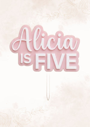 Custom Birthday Cake Topper – Personalized Name & Age Cake Decoration (Blue, Pink, Purple, Green, Tan)