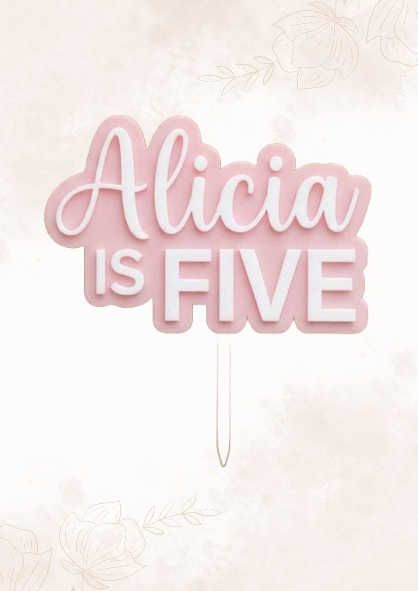 Custom Birthday Cake Topper – Personalized Name & Age Cake Decoration (Blue, Pink, Purple, Green, Tan)