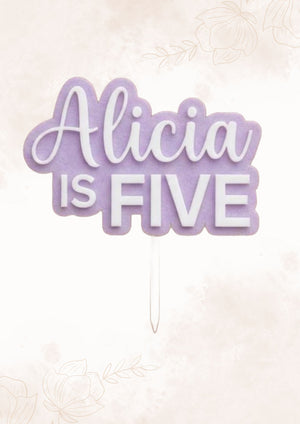 Custom Birthday Cake Topper – Personalized Name & Age Cake Decoration (Blue, Pink, Purple, Green, Tan)