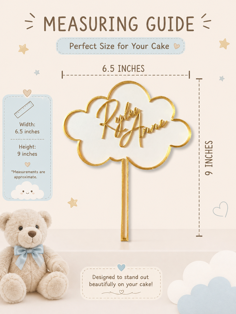 Cloud Cake Topper for Baby Showers & Birthdays alternate view