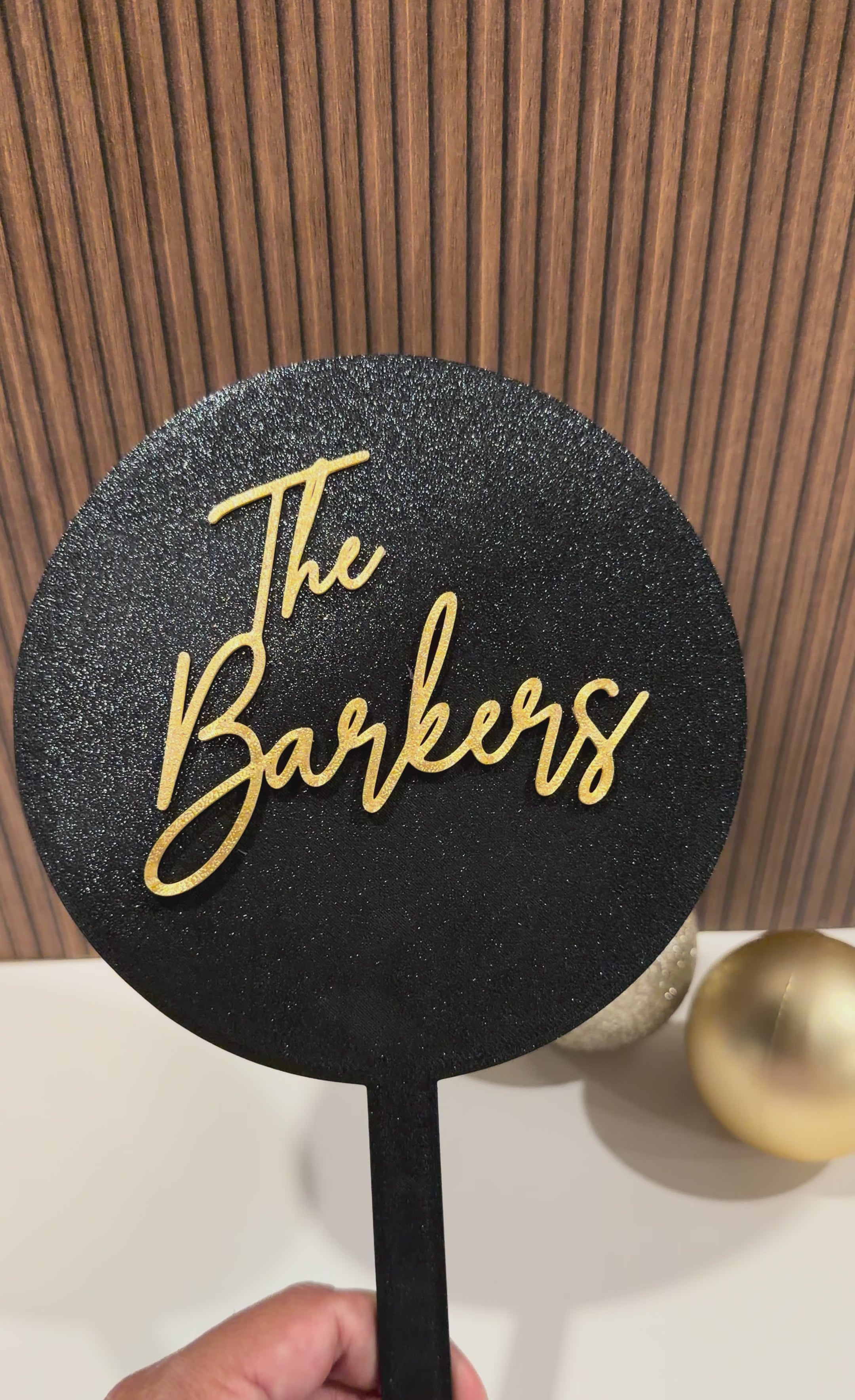 Custom Wedding Cake Topper with Shimmering Backing, Personalized Last Name Cake Topper, Modern Script Wedding Decor, Bridal Cake Topper